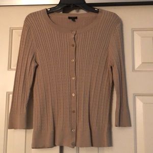 Talbots Petite Tan Button Down Cardigan Sz PM